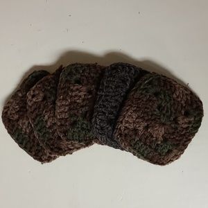 NWOT Hand crocheted dish scrubbies.   Brown camo.